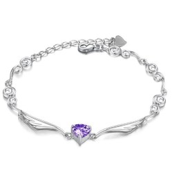 Pulsera De Titanio Con Baño De Platino Y Diamantes Para Mujer.