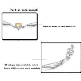 Pulsera De Titanio Con Baño De Platino Y Diamantes Para Mujer.