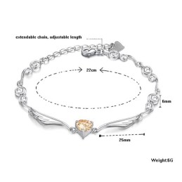 Pulsera De Titanio Con Baño De Platino Y Diamantes Para Mujer.