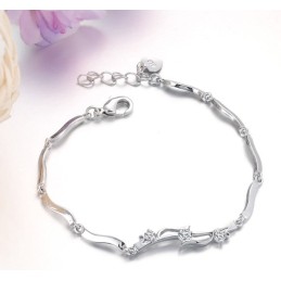 Pulsera De Titanio Con Baño De Platino Para Mujer De Calidad Confiable
