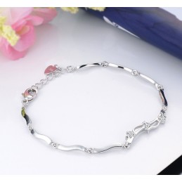 Pulsera De Titanio Con Baño De Platino Para Mujer De Calidad Confiable