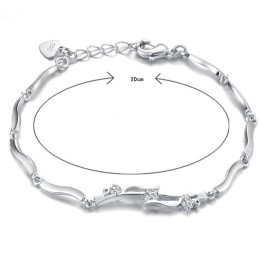 Pulsera De Titanio Con Baño De Platino Para Mujer De Calidad Confiable