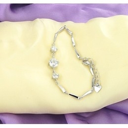 Pulsera De Titanio Con Baño De Platino Y Diamantes Para Mujer, De Calidad Estable