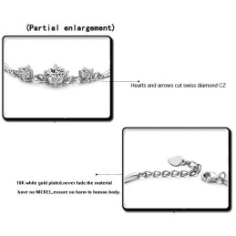 Pulsera De Titanio Con Baño De Platino Y Diamantes Para Mujer, De Calidad Estable