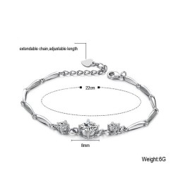 Pulsera De Titanio Con Baño De Platino Y Diamantes Para Mujer, De Calidad Estable
