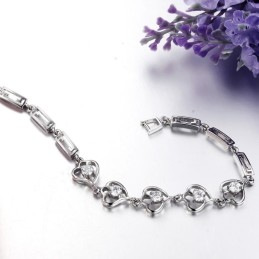 Pulsera De Titanio Con Baño De Platino Y Diamantes Para Mujer, Con Garantía De Calidad Y Cantidad.