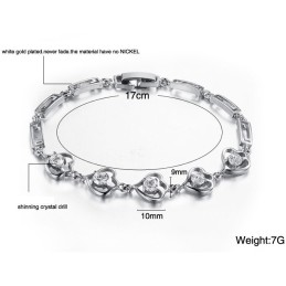 Pulsera De Titanio Con Baño De Platino Y Diamantes Para Mujer, Con Garantía De Calidad Y Cantidad.
