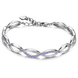 Pulsera De Titanio Con Baño De Platino Y Diamantes Para Mujer, Con Especificaciones Completas.