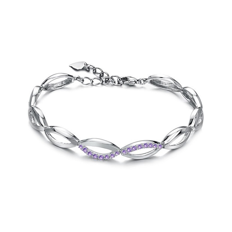 Pulsera De Titanio Con Baño De Platino Y Diamantes Para Mujer, Con Especificaciones Completas. Pulsera De Titanio Con Baño De Platino Y Diamantes Para Mujer, Con Especificaciones Completas.