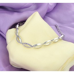 Pulsera De Titanio Con Baño De Platino Y Diamantes Para Mujer, Con Especificaciones Completas.