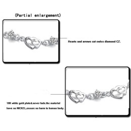 Pulsera De Titanio Con Baño De Platino Y Forma De Corazón Para Mujer, Fácil De Usar