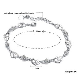 Pulsera De Titanio Con Baño De Platino Y Forma De Corazón Para Mujer, Fácil De Usar