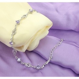 Pulsera De Titanio Con Baño De Platino Hueco Para Mujer De Excelente Calidad Con Diamantes