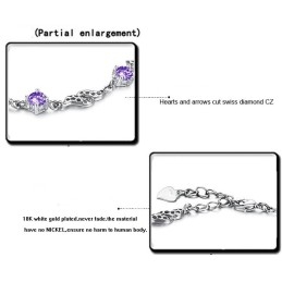 Pulsera De Titanio Con Baño De Platino Hueco Para Mujer De Excelente Calidad Con Diamantes
