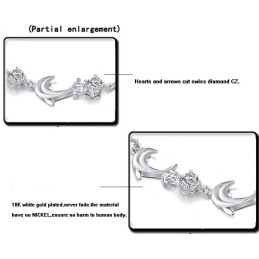 Pulsera De Titanio Con Baño De Platino Y Cristal En Forma De Delfín Para Mujer, Con Garantía De Calidad Y Cantidad.