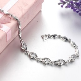 Pulsera De Titanio Con Baño De Platino Para Mujer, Fácil De Usar