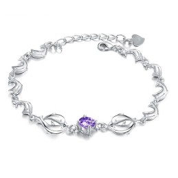Pulsera De Titanio Con Baño De Platino Y Forma De Delfín Femenino De Calidad.