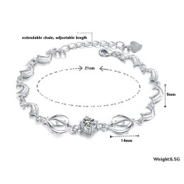 Pulsera De Titanio Con Baño De Platino Y Forma De Delfín Femenino De Calidad.