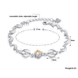 Pulsera De Titanio Con Baño De Platino Y Forma De Delfín Femenino De Calidad.