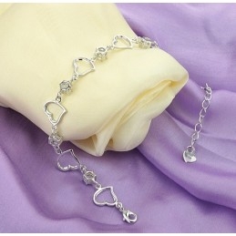 Pulsera De Titanio Con Baño De Platino Y Diamantes De Alta Calidad Para Mujer.