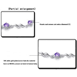Pulsera De Titanio Con Baño De Platino Morado Y Diamantes Para Mujer, Con Garantía De Calidad Y Cantidad.