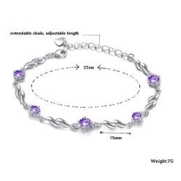 Pulsera De Titanio Con Baño De Platino Morado Y Diamantes Para Mujer, Con Garantía De Calidad Y Cantidad.