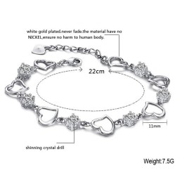 Pulsera De Titanio Con Baño De Platino Y Diamantes Morados Para Mujer, De Calidad Confiable Y Elegante.