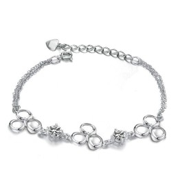 Pulsera De Titanio Con Baño De Platino Y Cristal Morado De Calidad Superior Para Mujer
