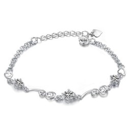 Pulsera De Titanio Con Baño De Platino Morado Y Diamantes De Alta Calidad Para Mujer.