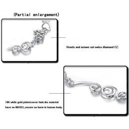 Pulsera De Titanio Con Baño De Platino Morado Y Diamantes De Alta Calidad Para Mujer.