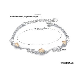 Pulsera De Titanio Con Baño De Platino Morado Y Diamantes De Alta Calidad Para Mujer.