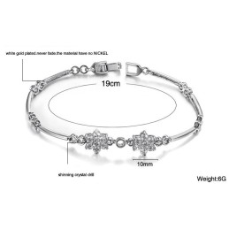Pulsera De Titanio Con Baño De Platino Y Diamantes, Con Forma De Flor De Ciruelo, De La Reina De La Calidad.