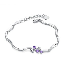 Pulsera De Titanio Con Baño De Platino Y Diamantes De Imitación Para Mujer, De Calidad Confiable
