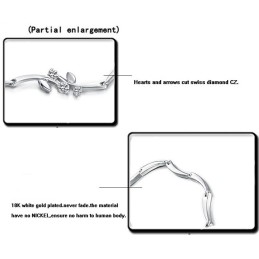 Pulsera De Titanio Con Baño De Platino Y Diamantes De Imitación Para Mujer, De Calidad Confiable