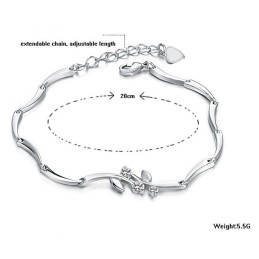 Pulsera De Titanio Con Baño De Platino Y Diamantes De Imitación Para Mujer, De Calidad Confiable