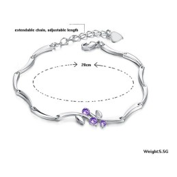 Pulsera De Titanio Con Baño De Platino Y Diamantes De Imitación Para Mujer, De Calidad Confiable