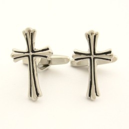 Gemelos De Cruz De Titanio De Moda