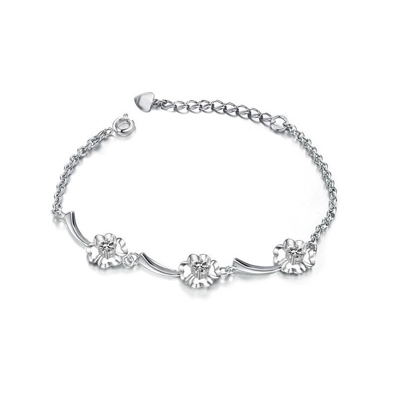 Pulsera De Titanio Con Baño De Platino Y Diamantes En Forma De Trébol Para Mujer, De Rendimiento Confiable Pulsera De Titanio Con Baño De Platino Y Diamantes En Forma De Trébol Para Mujer, De Rendimiento Confiable