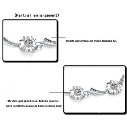 Pulsera De Titanio Con Baño De Platino Y Diamantes En Forma De Trébol Para Mujer, De Rendimiento Confiable