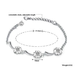 Pulsera De Titanio Con Baño De Platino Y Diamantes En Forma De Trébol Para Mujer, De Rendimiento Confiable