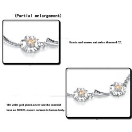 Pulsera De Titanio Con Baño De Platino Y Diamantes En Forma De Trébol Para Mujer, De Rendimiento Confiable