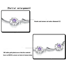 Pulsera De Titanio Con Baño De Platino Y Diamantes En Forma De Trébol Para Mujer, De Rendimiento Confiable