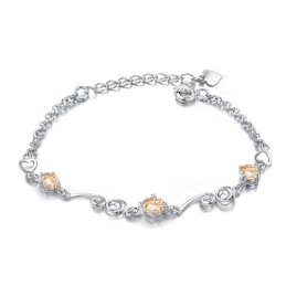 Pulsera De Titanio Con Baño De Platino Y Diamantes De Imitación Para Mujer, Con Garantía De Calidad Y Cantidad.