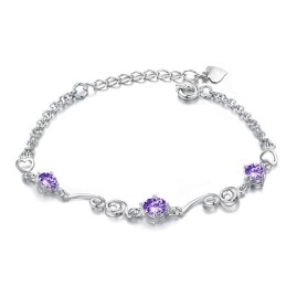 Pulsera De Titanio Con Baño De Platino Y Diamantes De Imitación Para Mujer, Con Garantía De Calidad Y Cantidad.