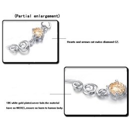 Pulsera De Titanio Con Baño De Platino Y Diamantes De Imitación Para Mujer, Con Garantía De Calidad Y Cantidad.