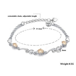 Pulsera De Titanio Con Baño De Platino Y Diamantes De Imitación Para Mujer, Con Garantía De Calidad Y Cantidad.