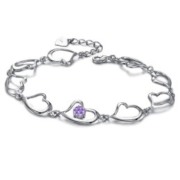 Pulsera De Titanio Con Baño De Platino Y Diamantes De Alta Calidad Para Mujer.