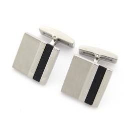 Gemelos Cuadrados De Titanio Y Esmalte Negro