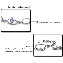 Pulsera De Titanio Con Baño De Platino Y Diamantes De Alta Calidad Para Mujer.