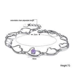Pulsera De Titanio Con Baño De Platino Y Diamantes De Alta Calidad Para Mujer.